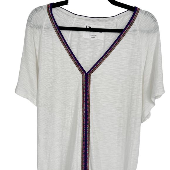 Pitusa Pima Short Sleeves V-Neckline Embroidered Abaya Dress‎ White One Size - Picture 6 of 9